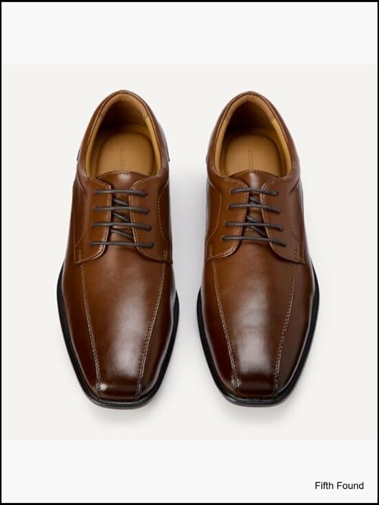 Men\'s Twin Seam Square Toe Derby Dress Shoes - Lace Up Oxfords